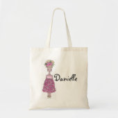 Bloemenmeisje Canvas tas - Personalize - Danielle (Voorkant)