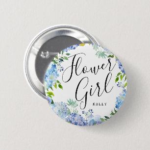 Bloemenmeisje Carolina Bloom Custom Wedding Ronde Button 5,7 Cm