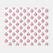 Bloemenmeisje Cowgirl Fleece Deken (Voorkant (Horizontaal))