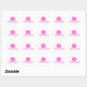 Bloemenmeisje Daisy/ Roze Ronde Sticker (Vel)