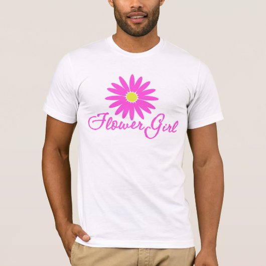 Bloemenmeisje Daisy/ Roze T-shirt (Voorkant)