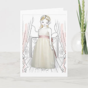 Bloemenmeisje dankt u bedankkaart