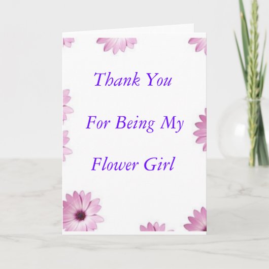 Bloemenmeisje dankt u bedankkaart (Voorkant)