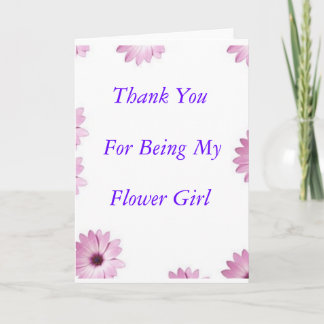 Bloemenmeisje dankt u bedankkaart