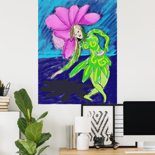 Bloemenmeisje danseres poster (Thuiskantoor)