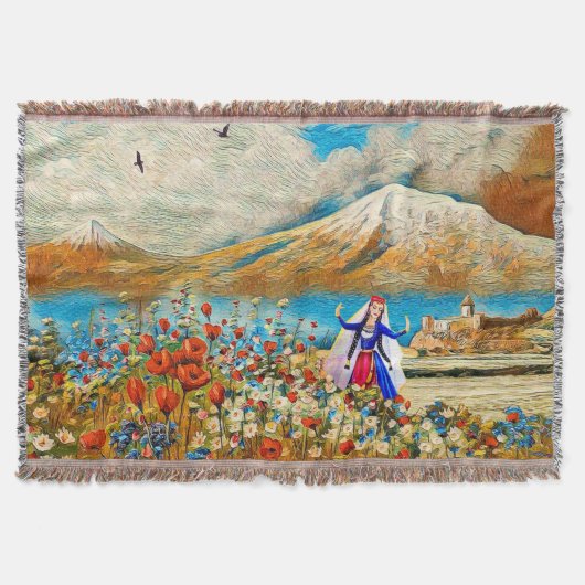 bloemenmeisje  deken (Voorkant)