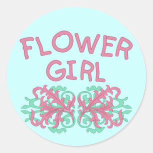 Bloemenmeisje Design #2 Ronde Sticker