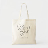 Bloemenmeisje eenvoudige kalligrafie bruiloft tote bag (Voorkant)