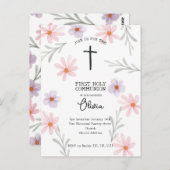 Bloemenmeisje eerste communie briefkaart (Voorkant / Achterkant)