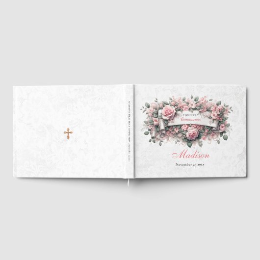 Bloemenmeisje eerste Holly Communion gastenboek (Volledig)