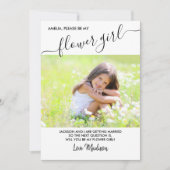 Bloemenmeisje Elegante Script Foto Aanzoekkaart Kaart (Voorkant)