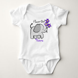 Bloemenmeisje Elephant with Purple Flowers Romper