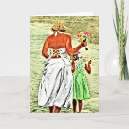 Bloemenmeisje en Bride, gefeliciteerd met bruiloft Kaart