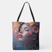 Bloemenmeisje Fantasy Tote Bag (Achterkant)
