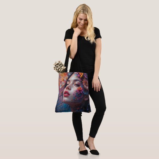 Bloemenmeisje Fantasy Tote Bag (Op model)