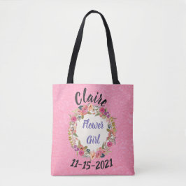 Bloemenmeisje Floral krans ontwerp Tote Bag