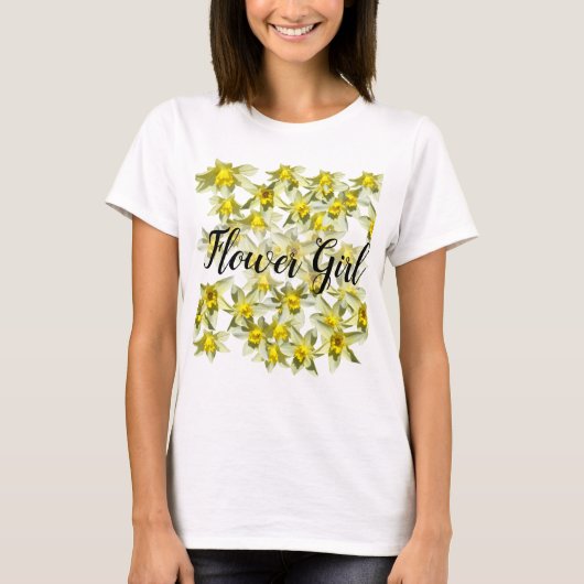 Bloemenmeisje geel Daffodils T-shirt (Voorkant)