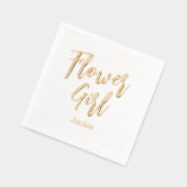 Bloemenmeisje Geel Goud Wit Bruiloft  Folie Servetten (Links)