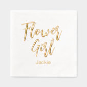 Bloemenmeisje Geel Goud Wit Bruiloft  Folie Servetten (Voorkant)