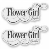 Bloemenmeisje gepersonaliseerd sticker (Voorkant)