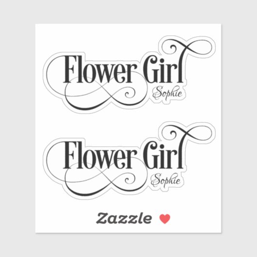 Bloemenmeisje gepersonaliseerd sticker (Vel)