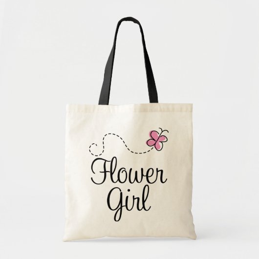 Bloemenmeisje Gift Canvas tas Pink Wedding Party (Voorkant)