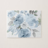 Bloemenmeisje Gift Dusty Blue Wedding Floral Bouqu Legpuzzel (Horizontaal)
