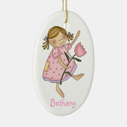 Bloemenmeisje Gift Ornament (Rechts)