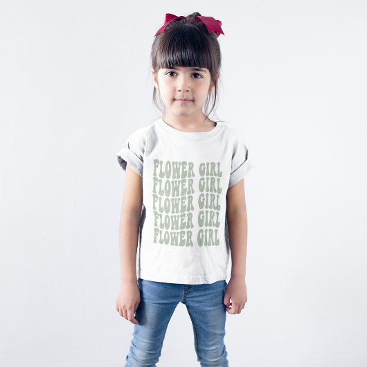 Bloemenmeisje Gift Sage Green Matching Bridal Part T-shirt