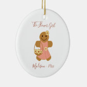 Bloemenmeisje Gingerbrood Kerstmis Keramisch Ornament (Rechts)