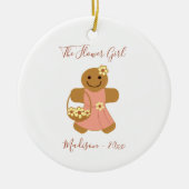 Bloemenmeisje Gingerbrood Kerstmis Keramisch Ornament (Voorkant)