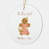 Bloemenmeisje Gingerbrood Kerstmis Keramisch Ornament (Links)