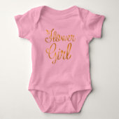 Bloemenmeisje Gold en Pink Tutu Romper (Voorkant)