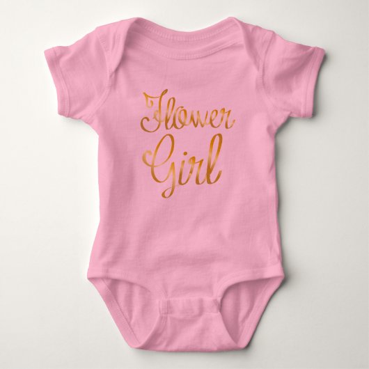 Bloemenmeisje Gold en Pink Tutu Romper (Voorkant)