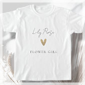 Bloemenmeisje Gold Heart Modern Script T-shirt