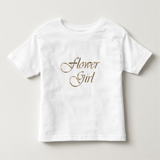Bloemenmeisje Gold script elegant chic white Kinder Shirts (Voorkant)