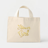 Bloemenmeisje Gold Tiny, klein Mini Tote Bag (Voorkant)