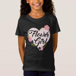 Bloemenmeisje Hart Bruidsmeisje Shirts Bruiloft