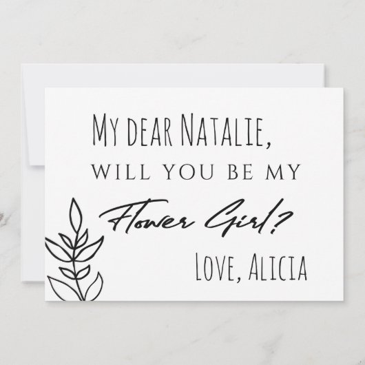 Bloemenmeisje Ik heb ja gezegd tegen een grappig v Kaart (Achterkant)