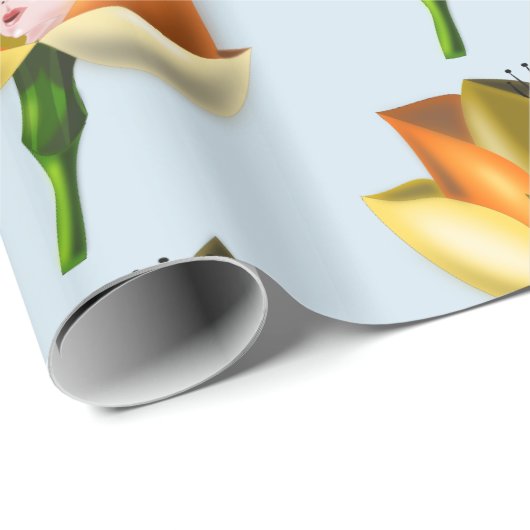 Bloemenmeisje inpakpapier -  (Rol Hoek)