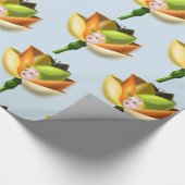 Bloemenmeisje Inpakpapier - Aanpasbaar (Hoek)