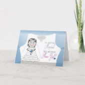 BLOEMENMEISJE INVITATIE - BRIDE MET KANDELIER (Voorkant)