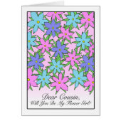 Bloemenmeisje Invitation for Cousin, pastelbloemen (Voorkant)