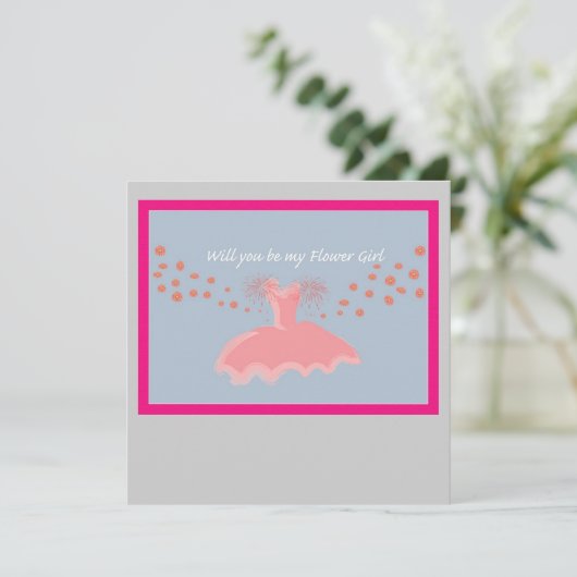 Bloemenmeisje Kaart (Staand voorkant)