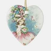 Bloemenmeisje Keramisch Ornament (Rechts)