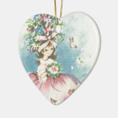Bloemenmeisje Keramisch Ornament (Links)