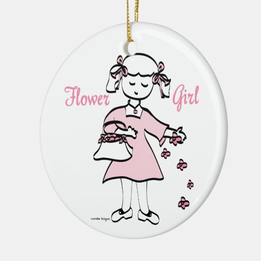 Bloemenmeisje Keramisch Ornament (Links)