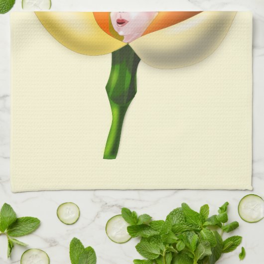 Bloemenmeisje keukenhanddoek (Gevouwen)