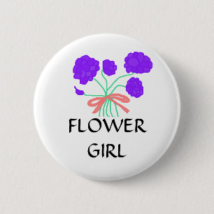 Bloemenmeisje - knop bloemen ronde button 5,7 cm