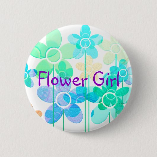Bloemenmeisje-knoppen Ronde Button 5,7 Cm (Voorkant)